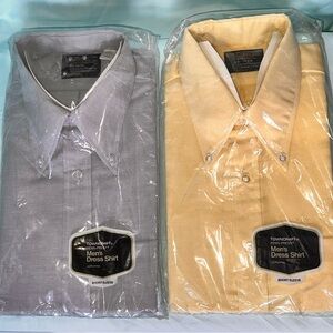 2 NEW VTG Towncraft Penn-Prest Men 16 1/2 Short Sleeve Dress Shirts JCPenney